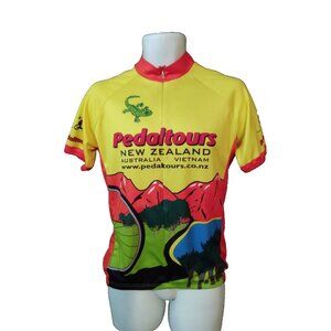 Pedal Tours Cycling Jersey Mountains Trees New Zealand Ultimo Medium 3/4 Zip
